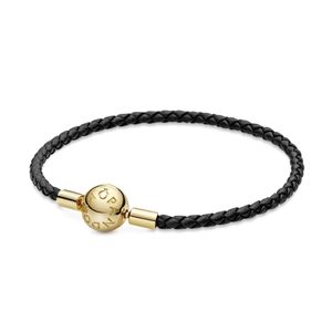 NEW Pandora Black Leather Charm Bracelet